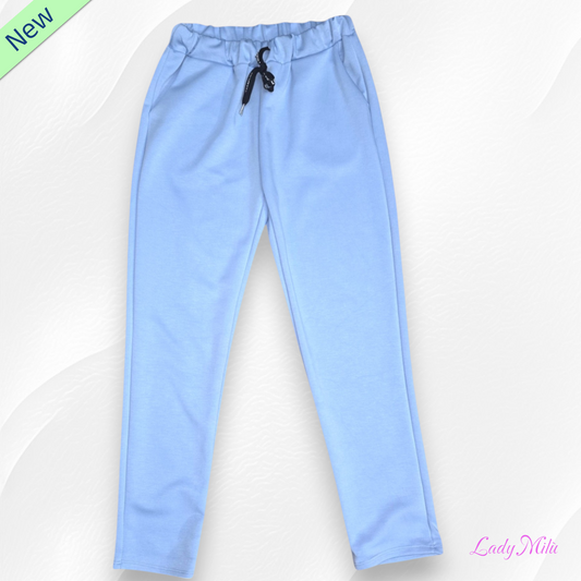 Pantalone elasticizzato azzurro