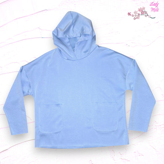 Blusa azzurra elasticizzata