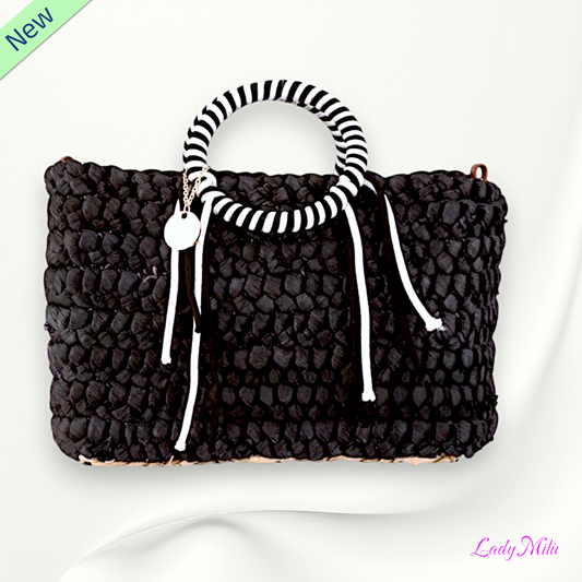 Borsa paglia intrecciata