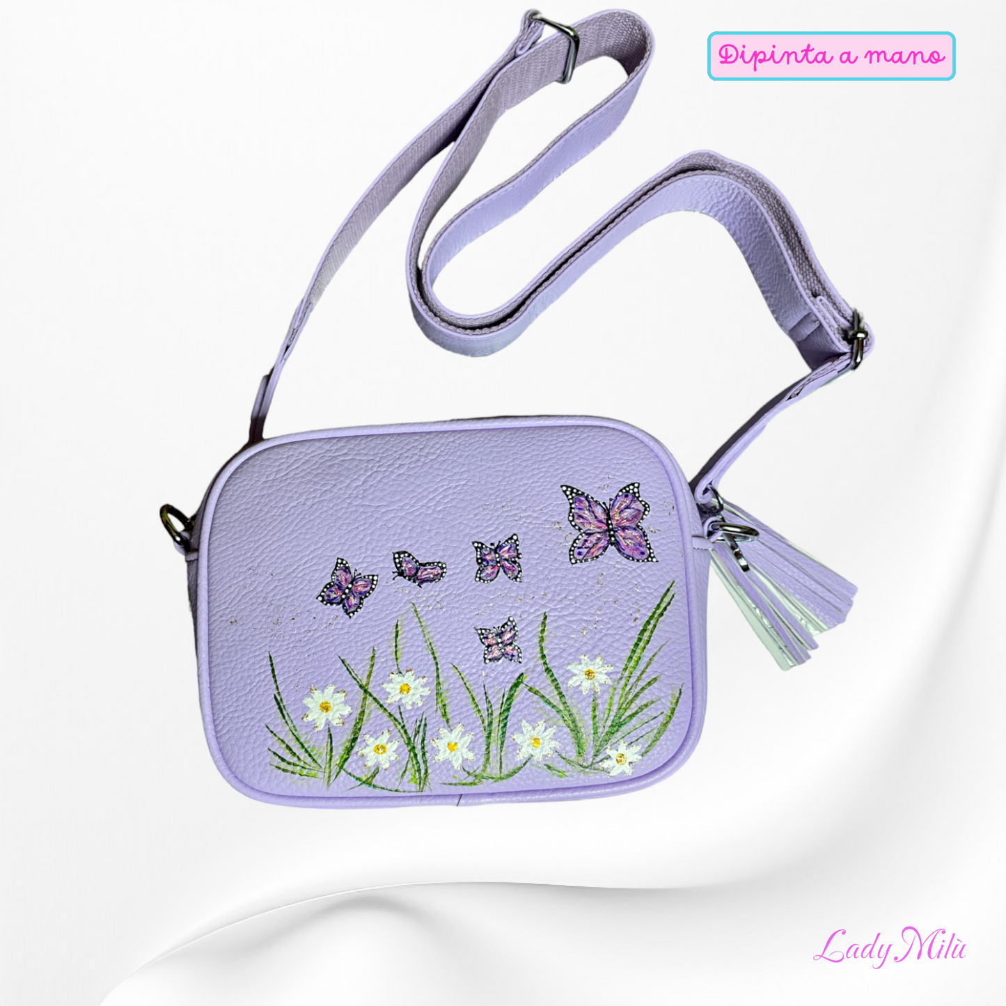 Borsa lilla con farfalle