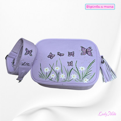 Borsa lilla con farfalle