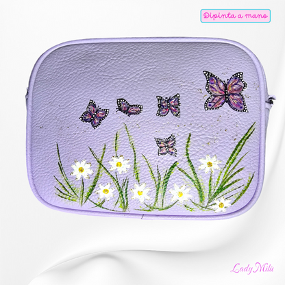 Borsa lilla con farfalle