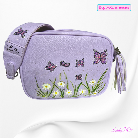 Borsa lilla con farfalle