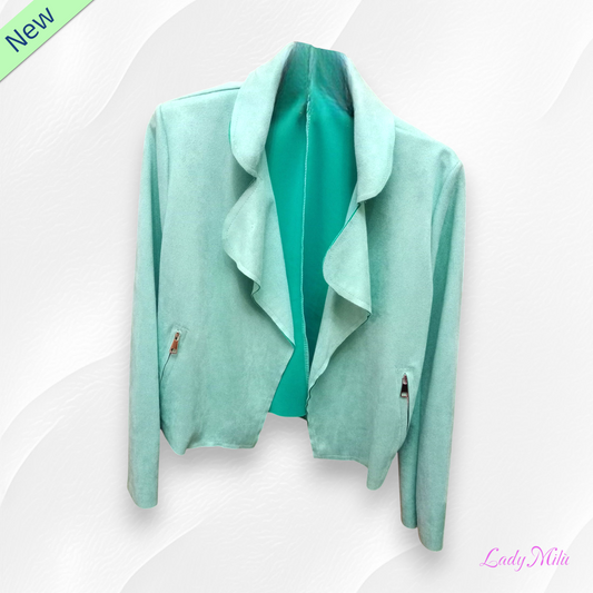 Giacca corta verde tiffany