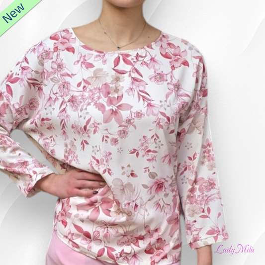 Camicia floreale rosa