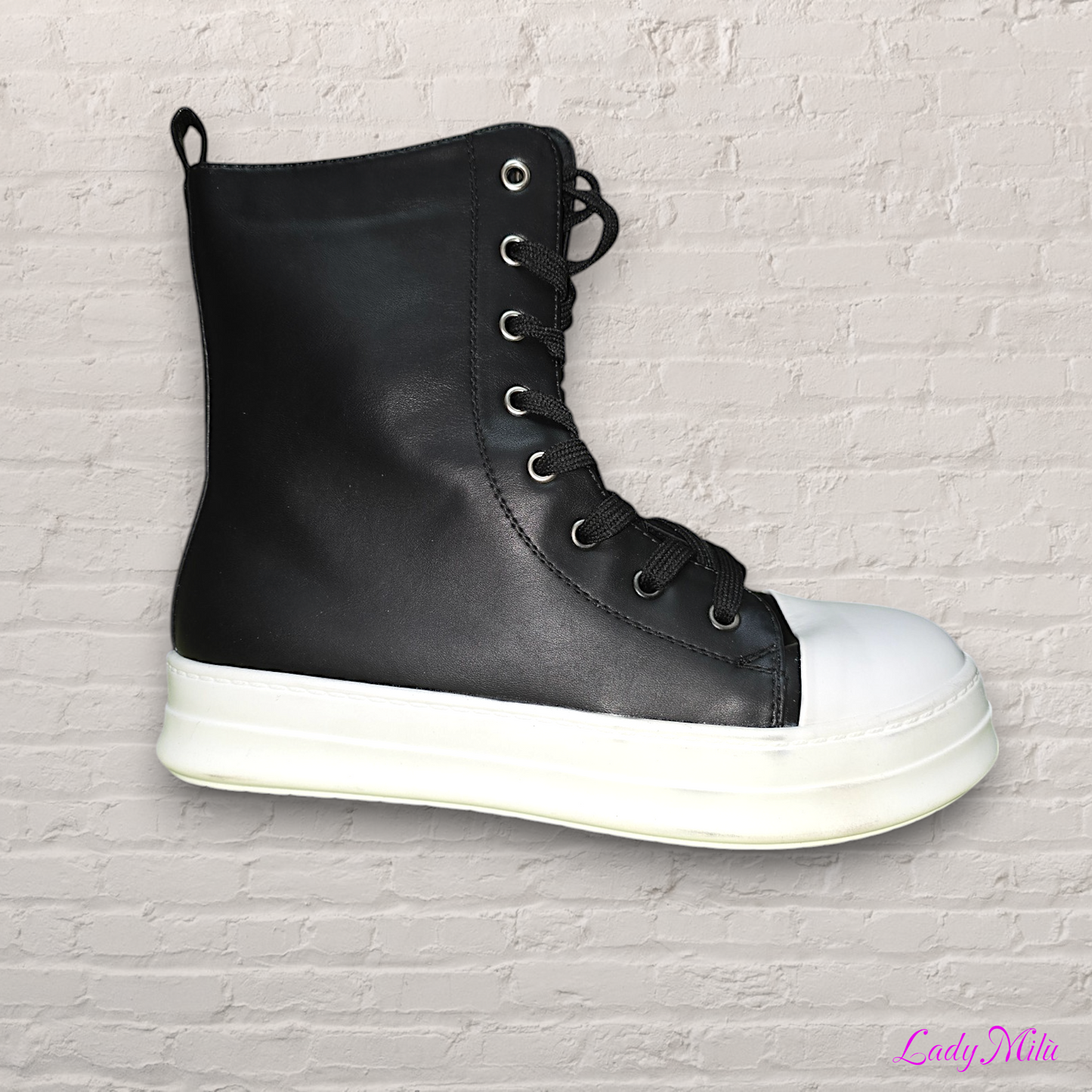 Sneakers  converse alta  bianca e nera