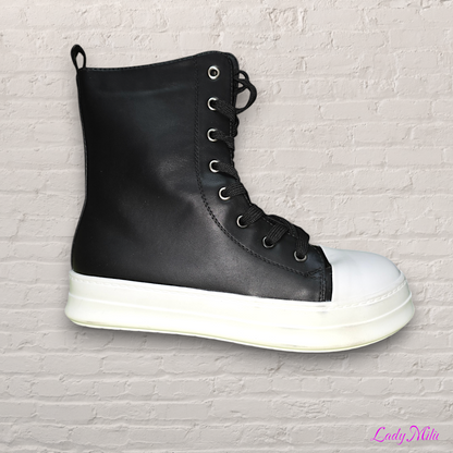Sneakers  converse alta  bianca e nera