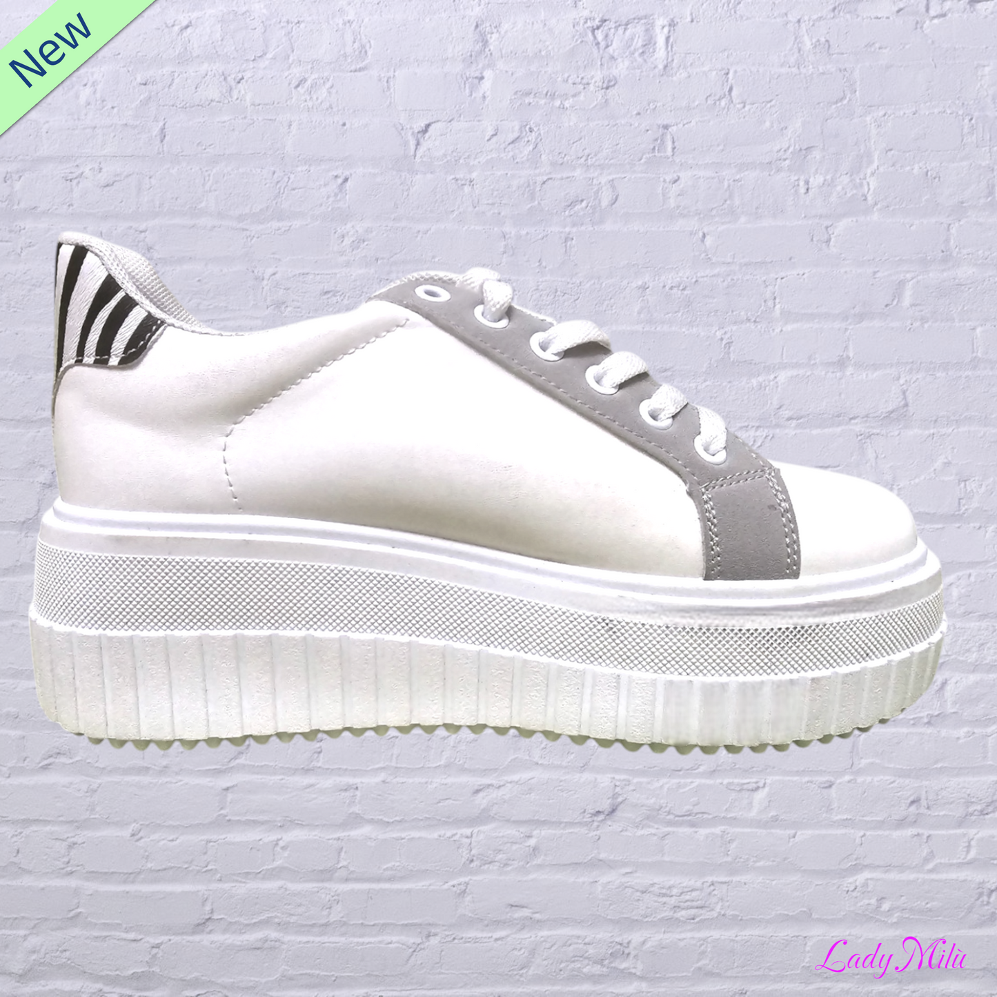 Sneakers bianche e argento