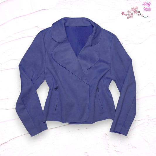 Giacca corta effetto nabuk blu