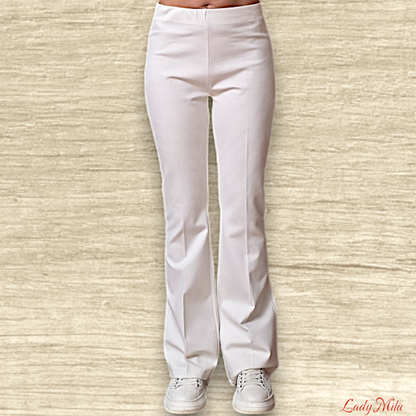 Pantalone zampa crema