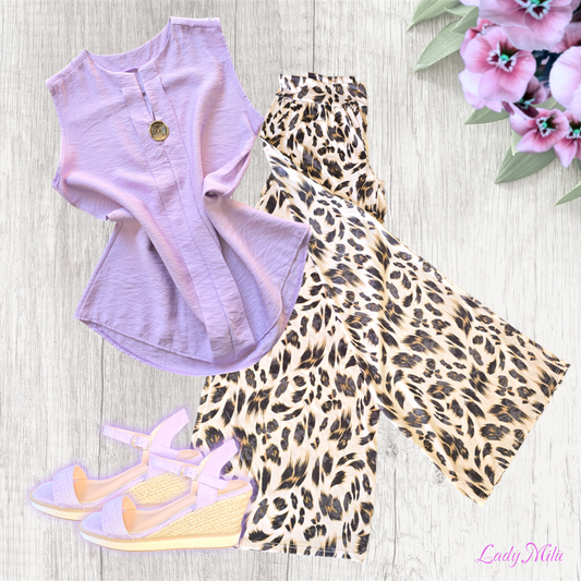 Outfit -   Lilla e animalier insolito